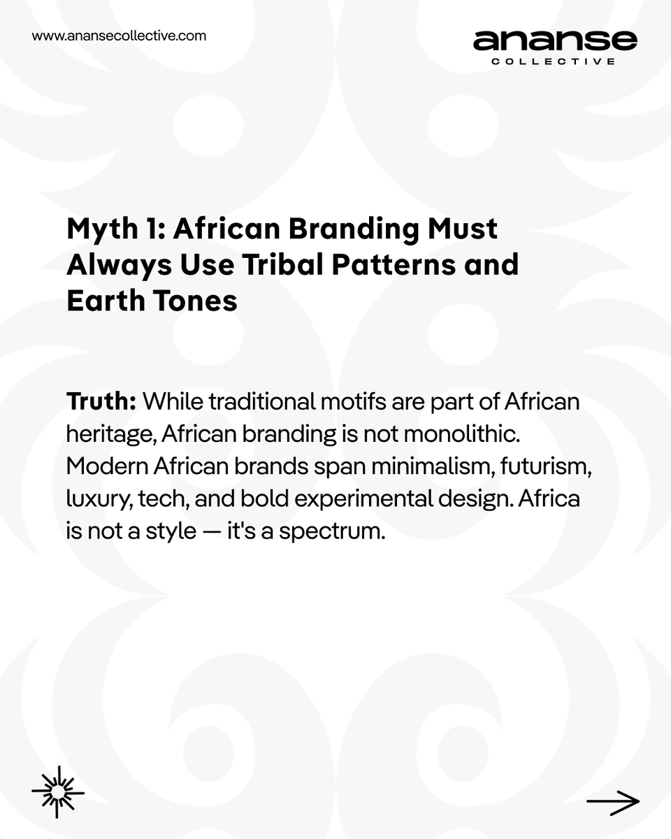 AnanseCollectiv's tweet photo. Let’s bust some myths.
African branding is often misunderstood... boxed into clichés, oversimplified, or underestimated.

But below’s the truth:

#AnanseCollective #BrandAfrica #AfricanCreativity #MythsAboutBranding #DesignWithPurpose #CreativeAfrica #StoryDrivenDesign https://t.co/c1fhaMOJnw