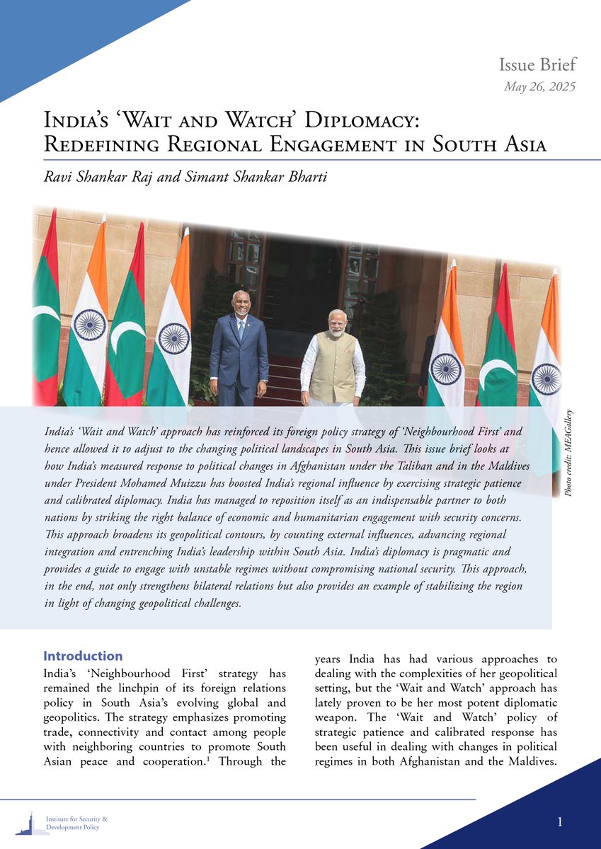 simant_uw's tweet image. Excited to share that our Policy Brief has been published today by the @ISDP_Sweden, Stockholm.
🔗 isdp.eu/publication/in…

#India #ForeignPolicy #SouthAsia #Diplomacy #Geopolitics #PolicyBrief #ISDP #Research