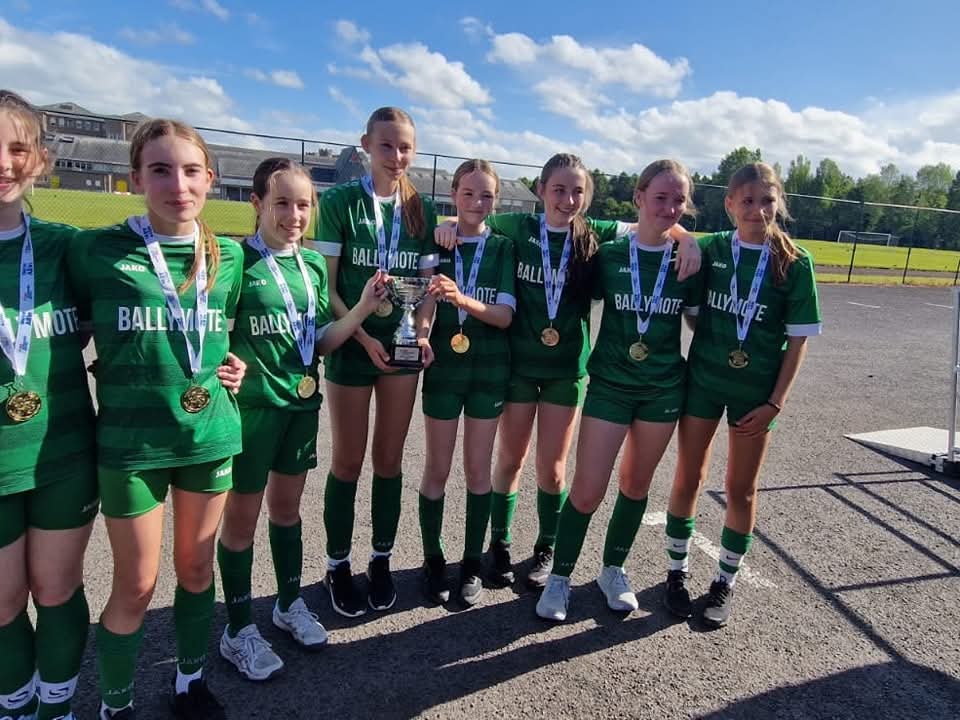 Congratulations to the Ballymote U.15 Girls Futsal Team who won gold yesterday at the Community Games National Finals in Gormanstown. 
This is an unbelievable achievement and we all congratulate the coach Kieran Howard &amp; girls on their success 👏🎉🥇🏆 
#Champions