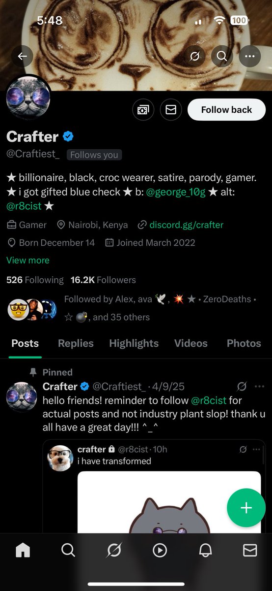 Crafter drama goes crazy do I follow back goat?