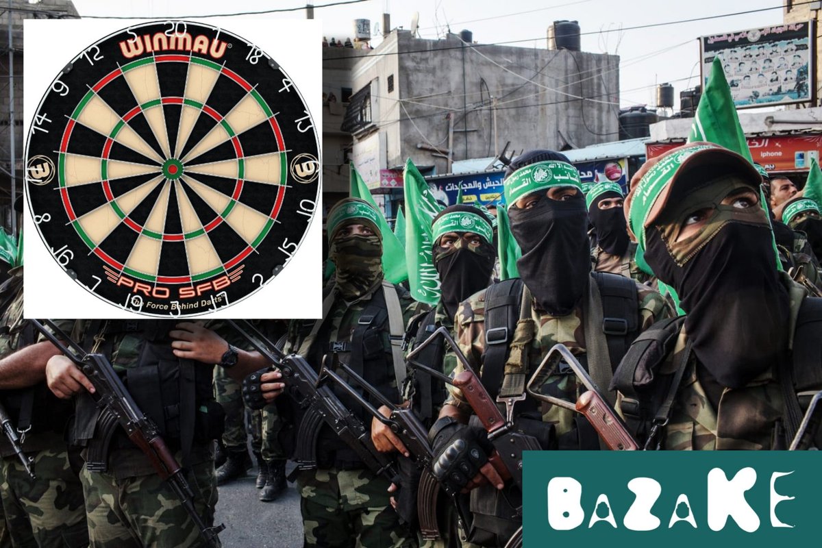 BazakeMedia's tweet image. 🚨 | BREAKING: Dartboard manufacturer, Winmau, has been blasted as &quot;Hamas lovers&quot; and &quot;antisemites&quot; by the Israeli government after refusing to change the colours on their boards from those of the flag of Palestine.
