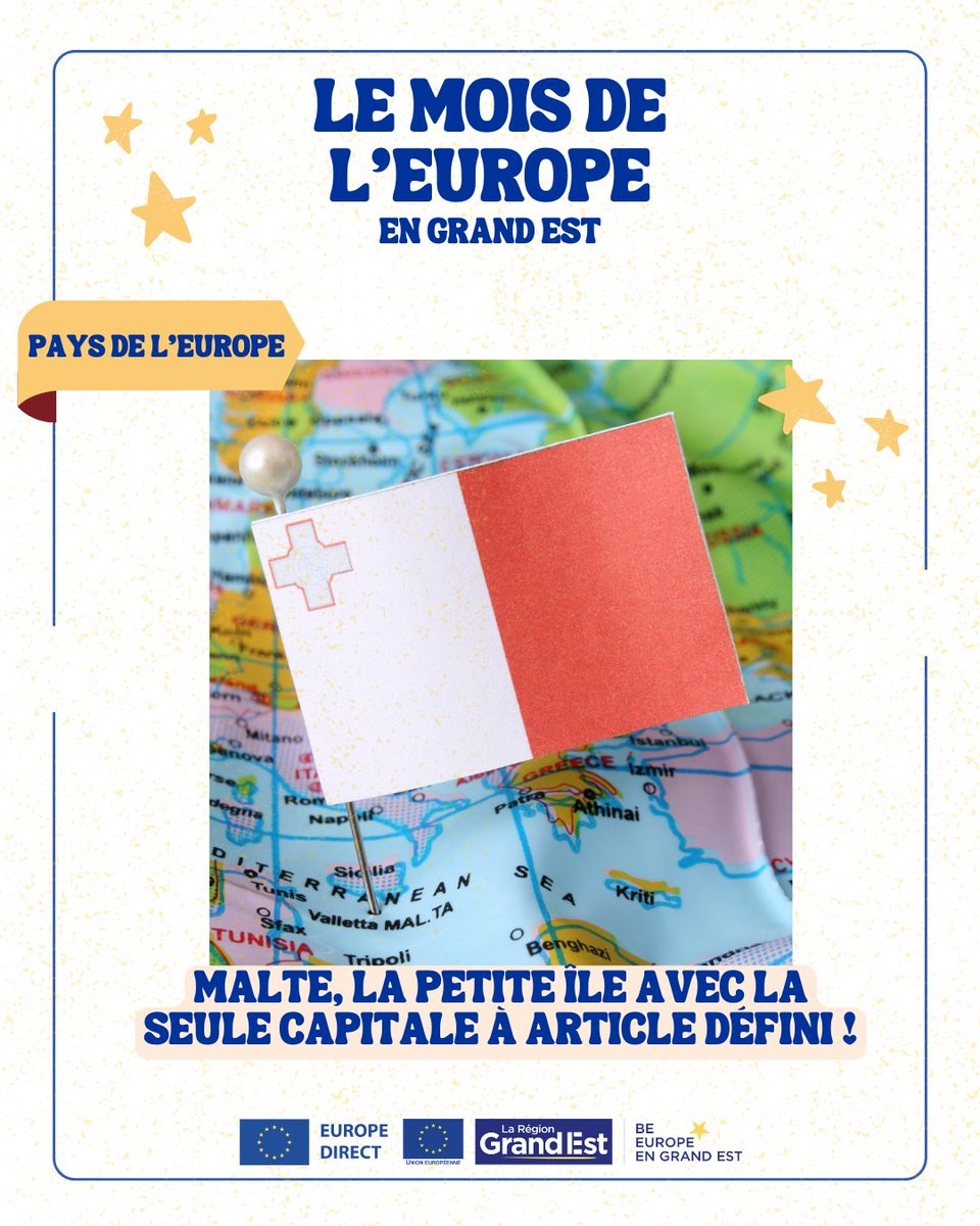🇲🇹 Focus sur Malte, le plus petit État membre de l’UE !
📍 316 km² | 👥 ~550k hab.
🏛️ Membre depuis 2004 | 💶 Euro
🗣️ Maltais &amp; anglais | 🏙️ La Valette
🇪🇺 Patrie de <a href="/EP_President/">Roberta Metsola</a> Metsola, &amp; 🇲🇹 actuelle présidence du Comité des Ministres du <a href="/coe/">Council of Europe</a> !