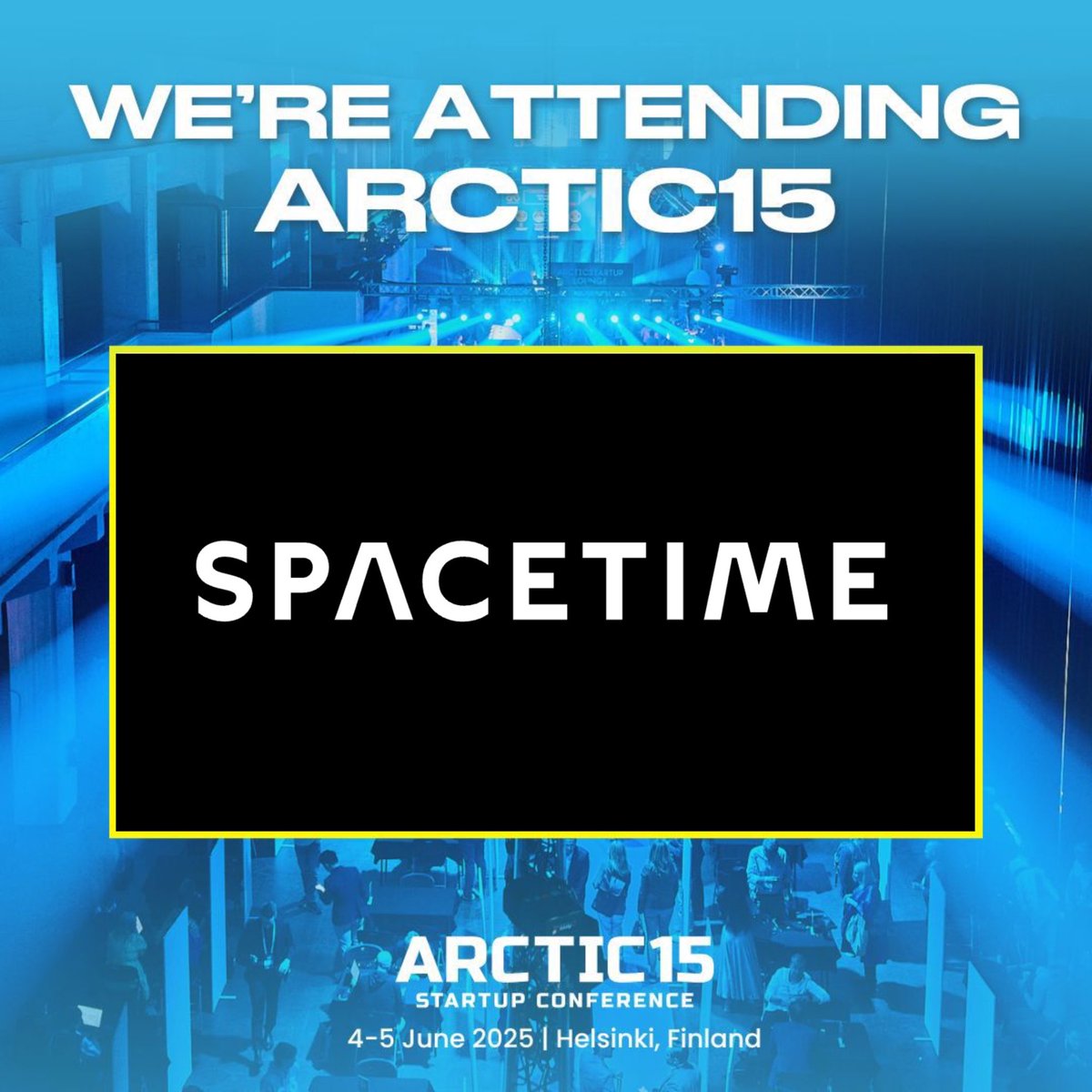 SpaceTimeeu's tweet photo. Come literally throw your data home at the our booth in @arctic15 next week in Kaapelitehdas, Helsinki 🌍 See you there! https://t.co/Iokd62lR6d