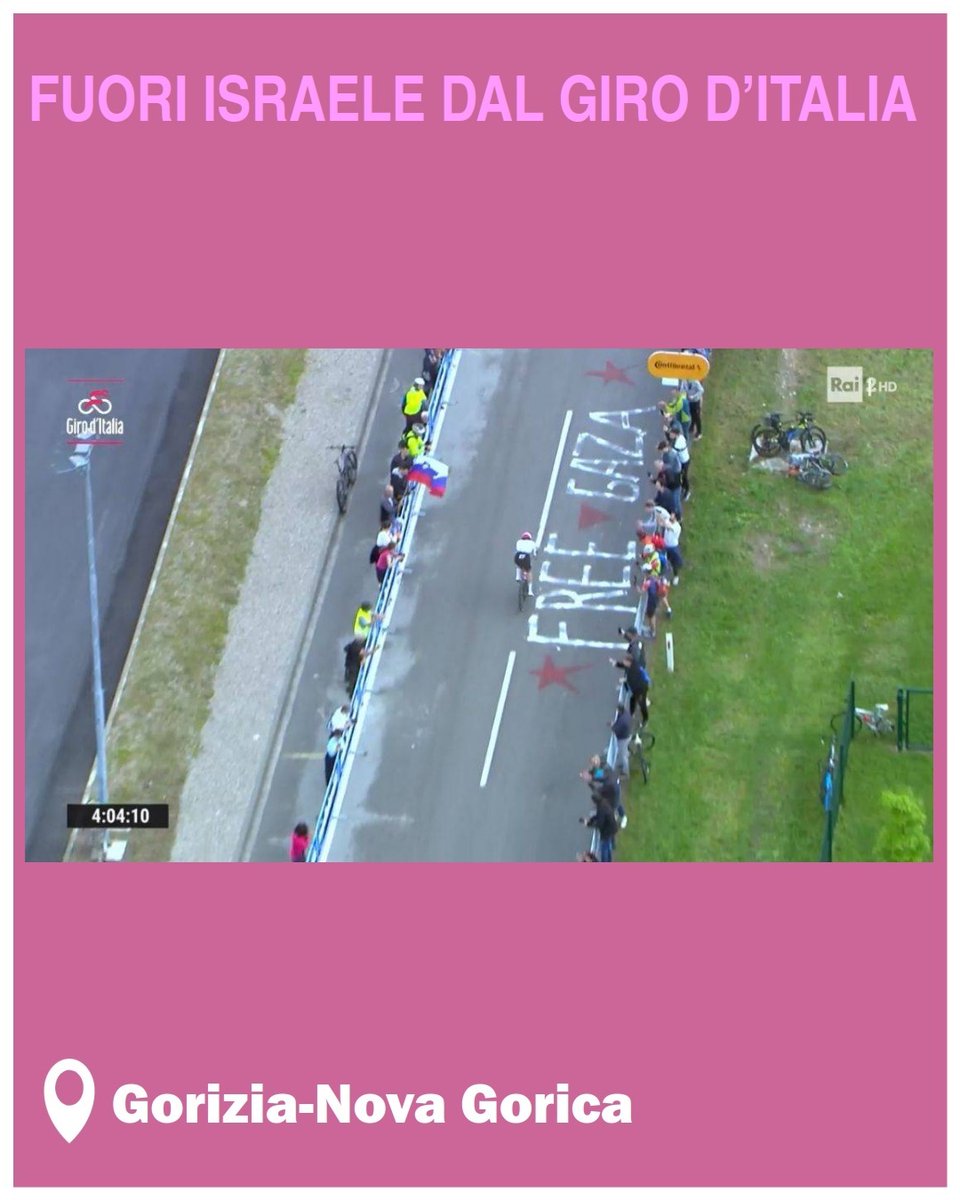 Continua la  grande mobilitazione popolare per ricordare a sportivi e appassionati di  ciclismo che lo sport non si può usare per ripulire l'immagine di uno  stato genocida.

tutte le immagini su instagram.com/bdsitalia/