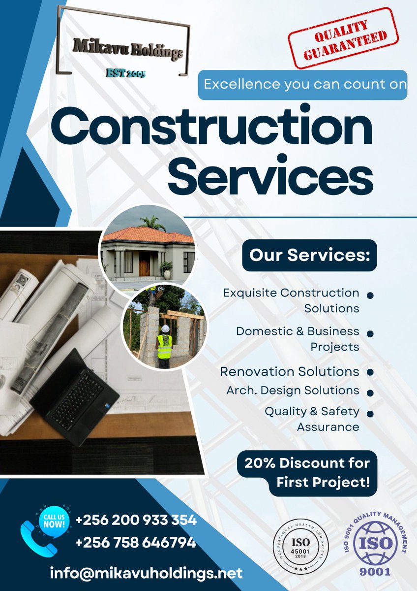 kimanjjekach's tweet image. Tired of juggling multiple contractors for your property project?
We handle the complete journey: 
📋 Land surveys &amp;amp; legal admin 
🏗️ Construction &amp;amp; project management
🏢 Ongoing property management
Streamline your success. Start today.
#PropertySolutions #ConstructionExperts