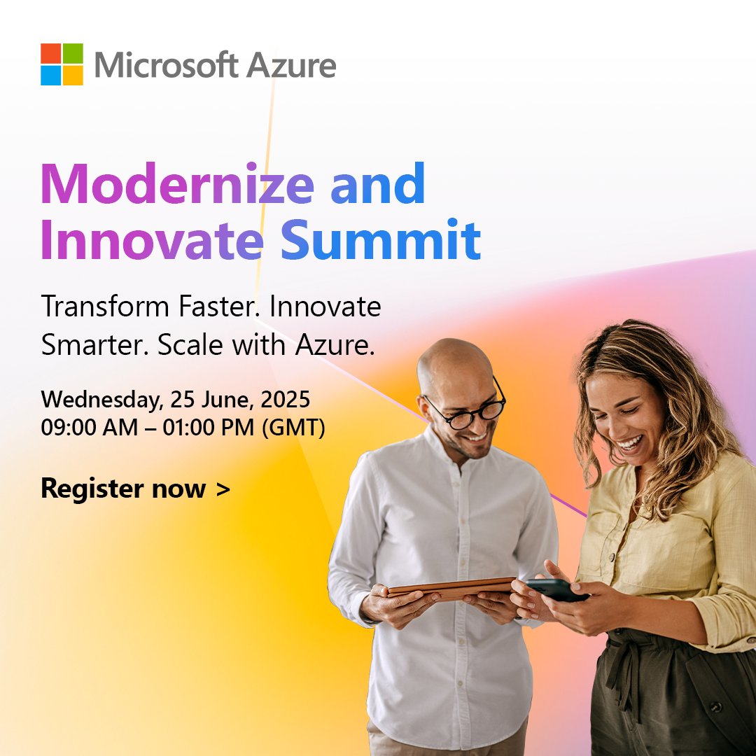 What happens when cloud meets AI? 💡 Join industry leaders at the Modernize and Innovate Summit to explore how Azure can drive innovation and transformation: msft.it/6016S51cM