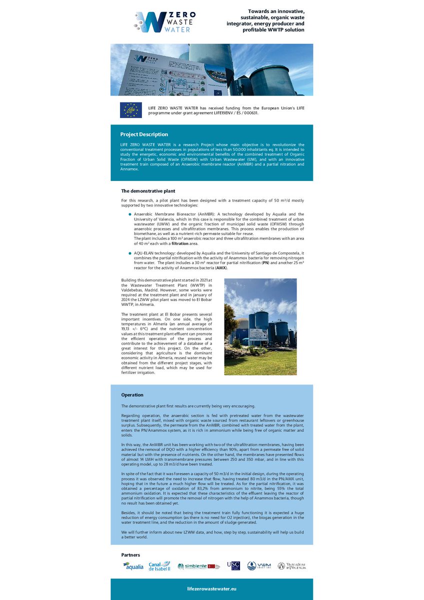 📢 Exciting News! 📢
We are pleased to announce the release of the second edition of LZWW newsletter! 🎉
We dive into the Demonstrative Plant first results. 
📡We also invite you to visit our website: lifezerowastewater.eu
#Newsletter #LZWW #lifezerowastewater #sustainability