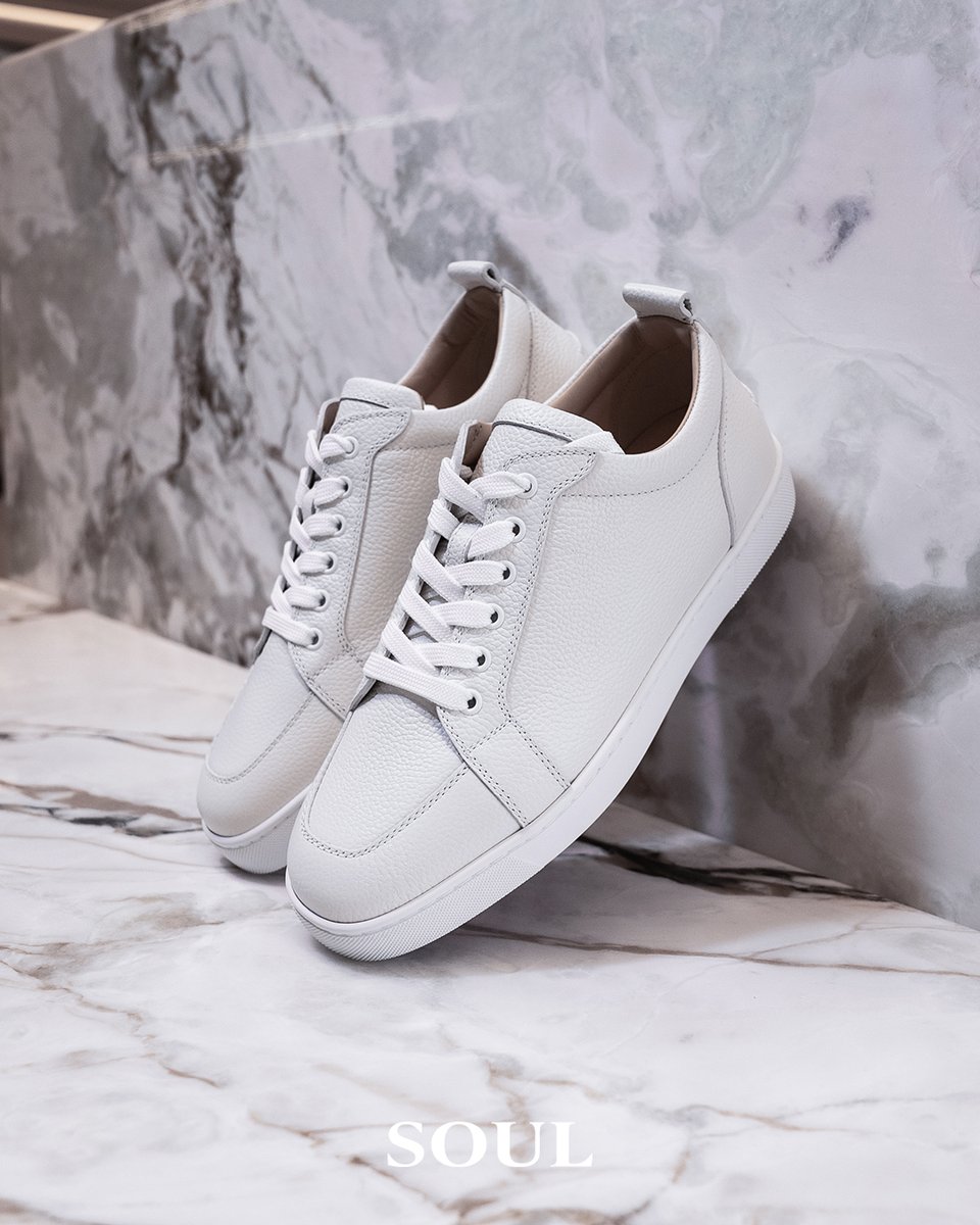 SoulGalleryZA's tweet photo. The Christian Louboutin Rantulow Flat in Latte is a masterpiece of premium grained calf leather, adorned with tonal stitching and the iconic red sole. It's a symbol of quiet confidence for those who walk their own path with elegance.

Available at Soul Gallery. https://t.co/7q5aIVhile