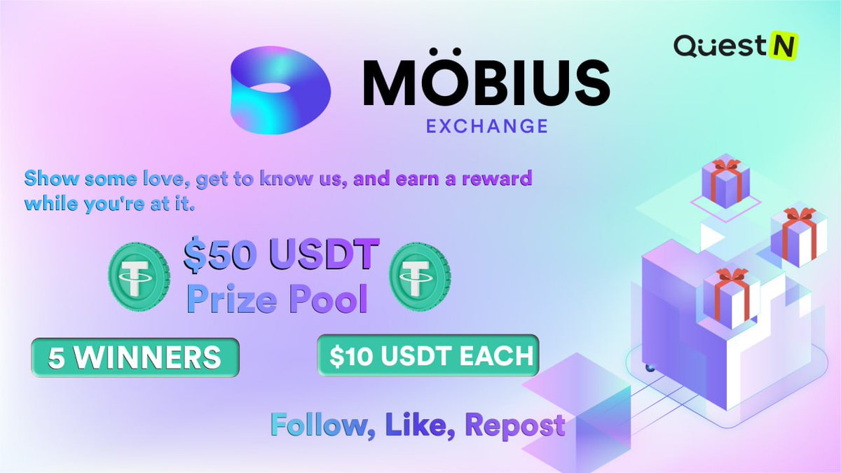 Mobius_Exchange's tweet photo. 👋 New to Möbius Exchange? Perfect timing.

We’re running a quick intro quest on @QuestN_com — and giving away $10 USDT each to 5 lucky participants!

Learn what makes Möbius different &amp; earn while you're at it.
🌀Start here: https://t.co/F16IhFgf9J https://t.co/HjizS9wb7b