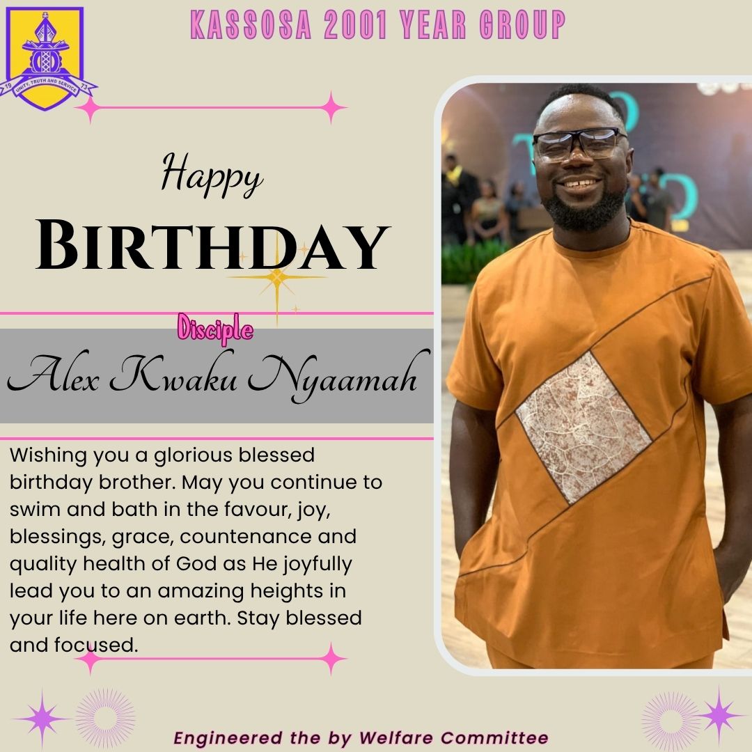 kass2001year's tweet photo. @SweetMelodiesFM Happy birthday Disciple Alex. Goodness and mercy are chasing you for the rest of your life. Greatness will always be part of your life as you continuously strive to excel in all you do. 0208792003 https://t.co/Q2wrMhBjZP