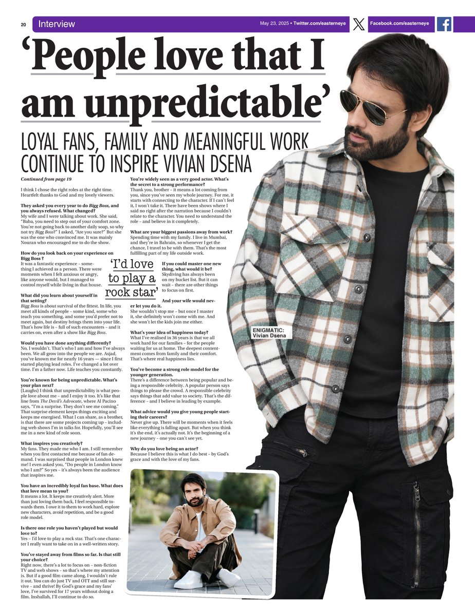 My cover interview with awesome actor <a href="/VivianDsena01/">Vivian Dsena</a> one is out.
#VivianDsena 
ONLINE LINK: easterneye.biz/vivian-dsena-b…