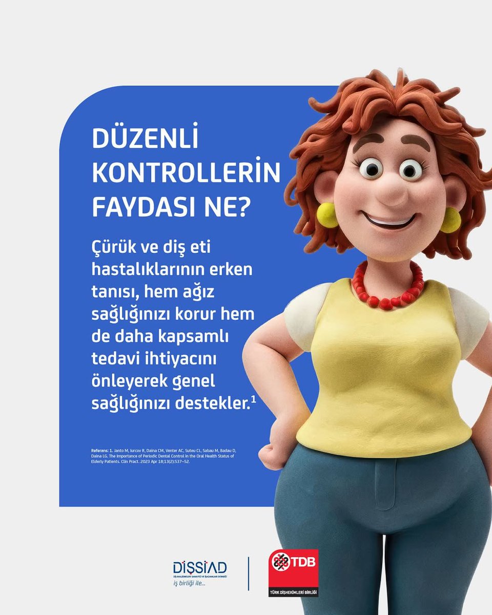 Düzenli dişhekimi ziyaretiyle birçok hastalığın önüne geçebileceğinizi biliyor muydunuz?

#TDB #TürkDişhekimleriBirliği #DİŞSİAD #ArayıAçmayalım #AğızVeDişSağlığı