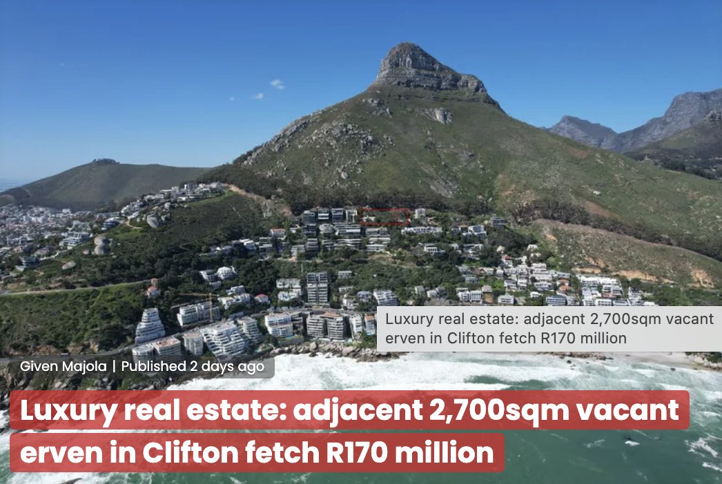 This week's Market Watch

- Luxury real estate: adjacent 2,700sqm vacant erven in Clifton fetch R170 million 

- Impact of rising fuel levies on developers 

- Why multifamily properties are shaping the future of SA’s real estate market 

Read here:
zurl.co/s4rQK