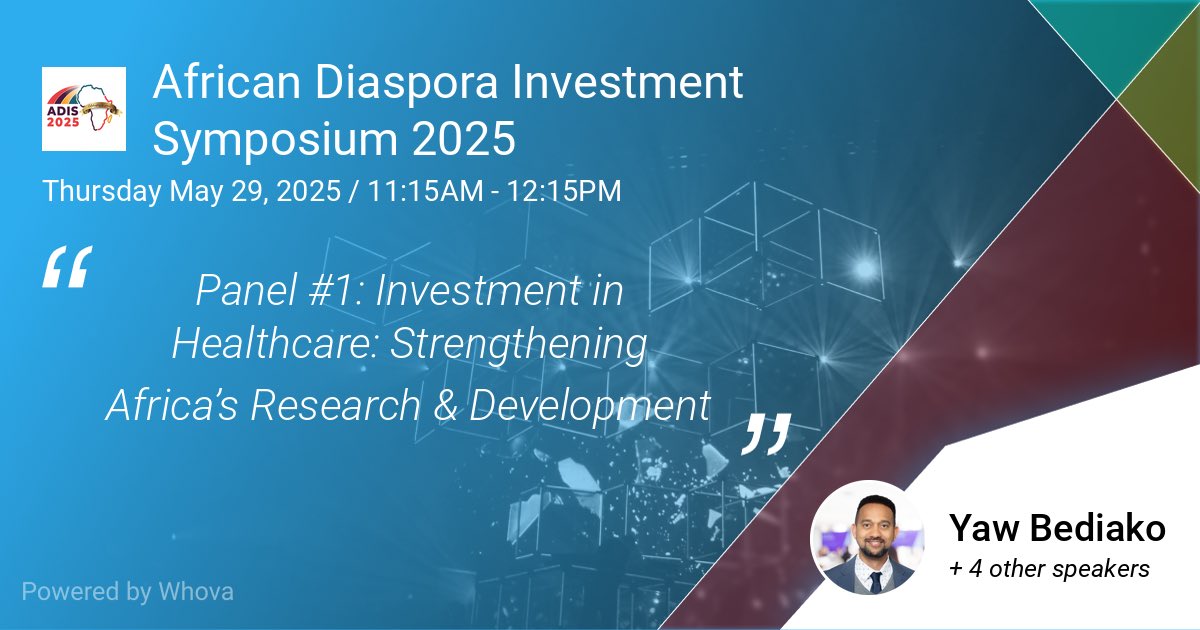 Yemaachi Biotech (@yemaachibio) on Twitter photo Just a few days to go until #ADIS25.
<a href="/YawBediako_/">Yaw Bediako</a> will join fellow thought leaders on panel #1 to discuss how healthcare investment can drive sustainable innovation across Africa’s R&D landscape.
An important discussion on science, strategy and growth.
#ADIS25 Just a few days to go until #ADIS25.
<a href="/YawBediako_/">Yaw Bediako</a> will join fellow thought leaders on panel #1 to discuss how healthcare investment can drive sustainable innovation across Africa’s R&D landscape.
An important discussion on science, strategy and growth.
#ADIS25