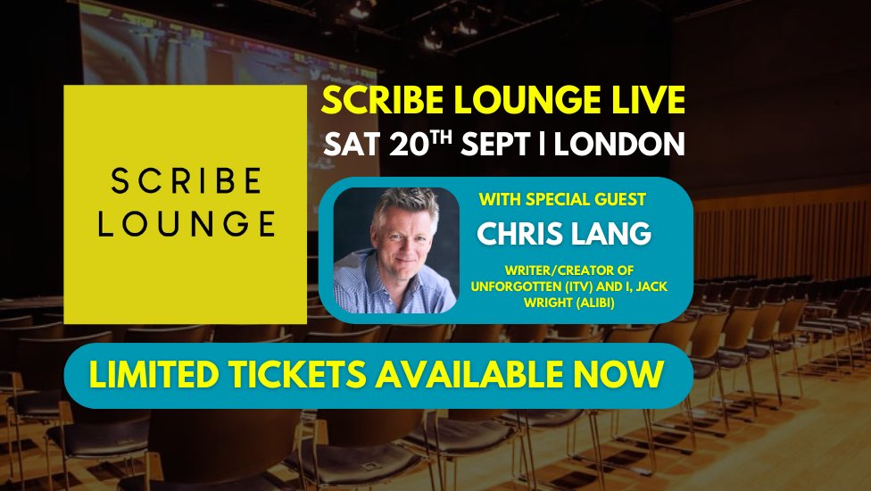 ✨Guest Announcement!✨

We're delight to say that our special guest at our Scribe Lounge Live event in London will be none other than prolific screenwriter, Chris Lang! 🤩

BUT HURRY! Limited tickets available until 19th June
👇👇👇
community.scribelounge.com/c/scribe-loung…