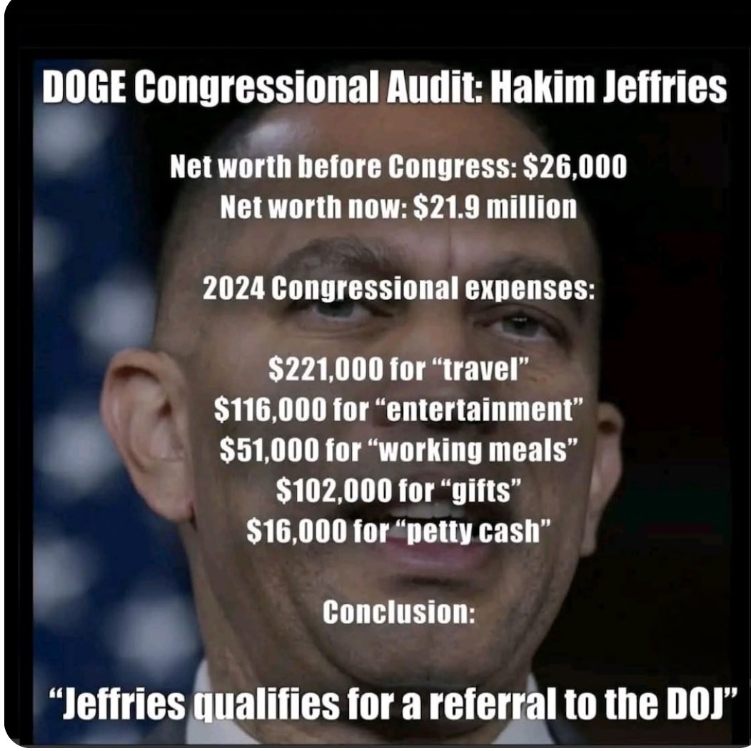 HAKEEM JEFFERIES….
He’s weak, he’s a proven liar, he’s a fraud and undoubtedly corrupt‼️