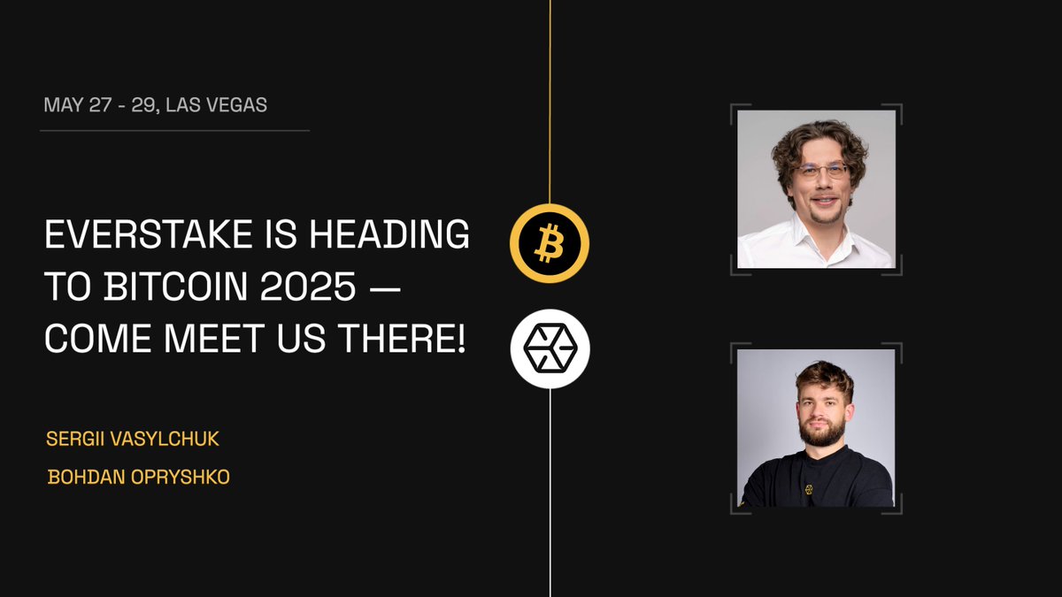 Everstake (@everstake_pool) on Twitter photo 🇺🇸 Everstake is heading to the Bitcoin 2025 Conference (<a href="/TheBitcoinConf/">The Bitcoin Conference</a>) in Las Vegas this May 27–29.
Our Founder, <a href="/sergattic/">Sergey | Everstake 🇺🇦</a>, and COO, <a href="/bo_opryshko/">Bo</a>, will be attending the world’s largest Bitcoin event.
If you're planning to be there and would like to connect, feel free to 🇺🇸 Everstake is heading to the Bitcoin 2025 Conference (<a href="/TheBitcoinConf/">The Bitcoin Conference</a>) in Las Vegas this May 27–29.
Our Founder, <a href="/sergattic/">Sergey | Everstake 🇺🇦</a>, and COO, <a href="/bo_opryshko/">Bo</a>, will be attending the world’s largest Bitcoin event.
If you're planning to be there and would like to connect, feel free to