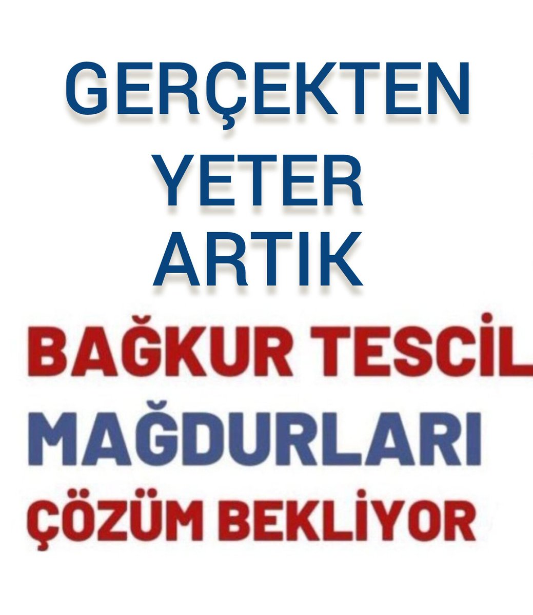 <a href="/MehmetA68373207/">Mehmet Ateş</a> <a href="/B_Palandoken/">Bendevi Palandöken</a> <a href="/Akparti/">AK Parti</a> <a href="/iyiparti/">İYİ Parti</a> <a href="/iletisim/">T.C. İletişim Başkanlığı</a> <a href="/BTP_Parti/">Bağımsız Türkiye Partisi</a> <a href="/tcbestepe/">T.C. Cumhurbaşkanlığı</a> <a href="/MHP_Bilgi/">MHP</a> <a href="/vedatbilgn/">Vedat Bilgin</a> <a href="/RTErdogan/">Recep Tayyip Erdoğan</a> <a href="/zaferpartisi/">Zafer Partisi</a> <a href="/tcailesosyal/">T.C. Aile ve Sosyal Hizmetler Bakanlığı</a> <a href="/TBMMresmi/">TBMM</a> <a href="/HMBakanligi/">T.C. Hazine ve Maliye Bakanlığı</a> <a href="/isikhanvedat/">Prof. Dr. Vedat Işıkhan</a> <a href="/csgbakanligi/">T.C. Çalışma ve Sosyal Güvenlik Bakanlığı</a> <a href="/eczozgurozel/">Özgür Özel</a> 1982-2000 Bağkura #TESCİLİMİZ yapılması gerekirken Yapılmadı.
Devletimiz Çok Büyüktür  toplamda 150.000 vatandaşının sorununu çözeceğinizi umuyoruz.
Söz verdiniz
2016 yılında sn Cumhurbaşkanı
2018 de MHP
2022 de sn Vedat Bilgin  
<a href="/csgbakanligi/">T.C. Çalışma ve Sosyal Güvenlik Bakanlığı</a> 
<a href="/tcbestepe/">T.C. Cumhurbaşkanlığı</a> 
#BağkurTESCİLMağdurları