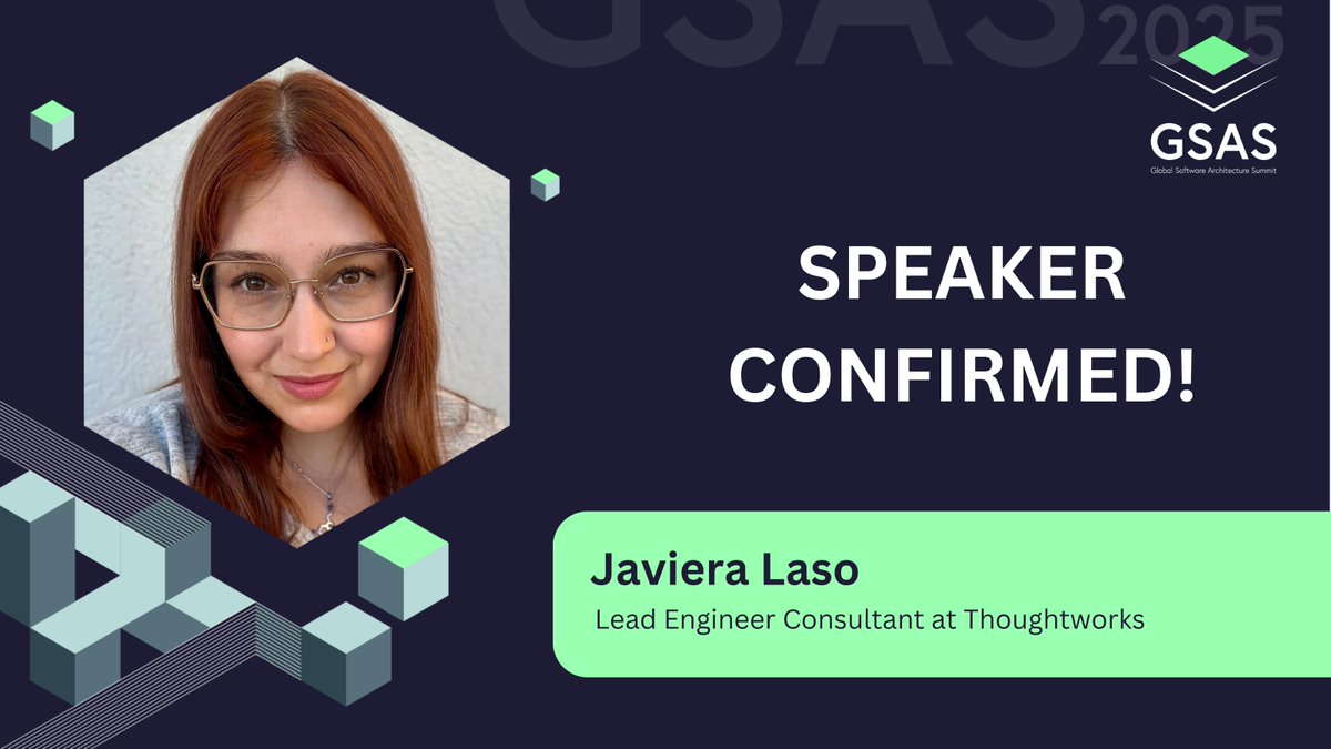 Global Software Architecture Summit (@gsas_io) on Twitter photo We’re happy to welcome <a href="/Javujavichi/">Javiera Laso</a>, Lead Engineer Consultant at <a href="/thoughtworks/">Thoughtworks</a>, to #GSAS25 this October! 🎤 🎟️ Tickets are now available — don’t miss your chance to learn from some of the best minds in software architecture! ➡️ gsas.io #TechEvent We’re happy to welcome <a href="/Javujavichi/">Javiera Laso</a>, Lead Engineer Consultant at <a href="/thoughtworks/">Thoughtworks</a>, to #GSAS25 this October! 🎤 🎟️ Tickets are now available — don’t miss your chance to learn from some of the best minds in software architecture! ➡️ gsas.io #TechEvent