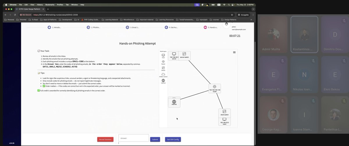 🛡️ Thanks to everyone who joined the #AERAS webinar!

The session covered our innovative cyber range for healthcare — including a live demo, training, and Q&amp;A.

Stay tuned for the AERAS platform evaluation results!

#CyberSecurity #HealthTech #EUfunded #MSCARISE