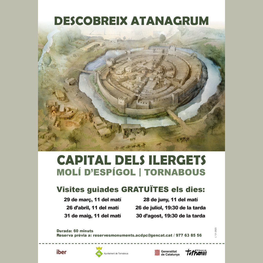 Tornabous's tweet photo. 🔊 Molí d'Espígol Tornabous. Capital dels Ilergets.
➡️Visites guiades gratuïtes.
🗓️31 de maig.
⏰11 del matí.
#municipidetornabous #elmolidespigol #ilergets #jaciments https://t.co/MejpddjzA4