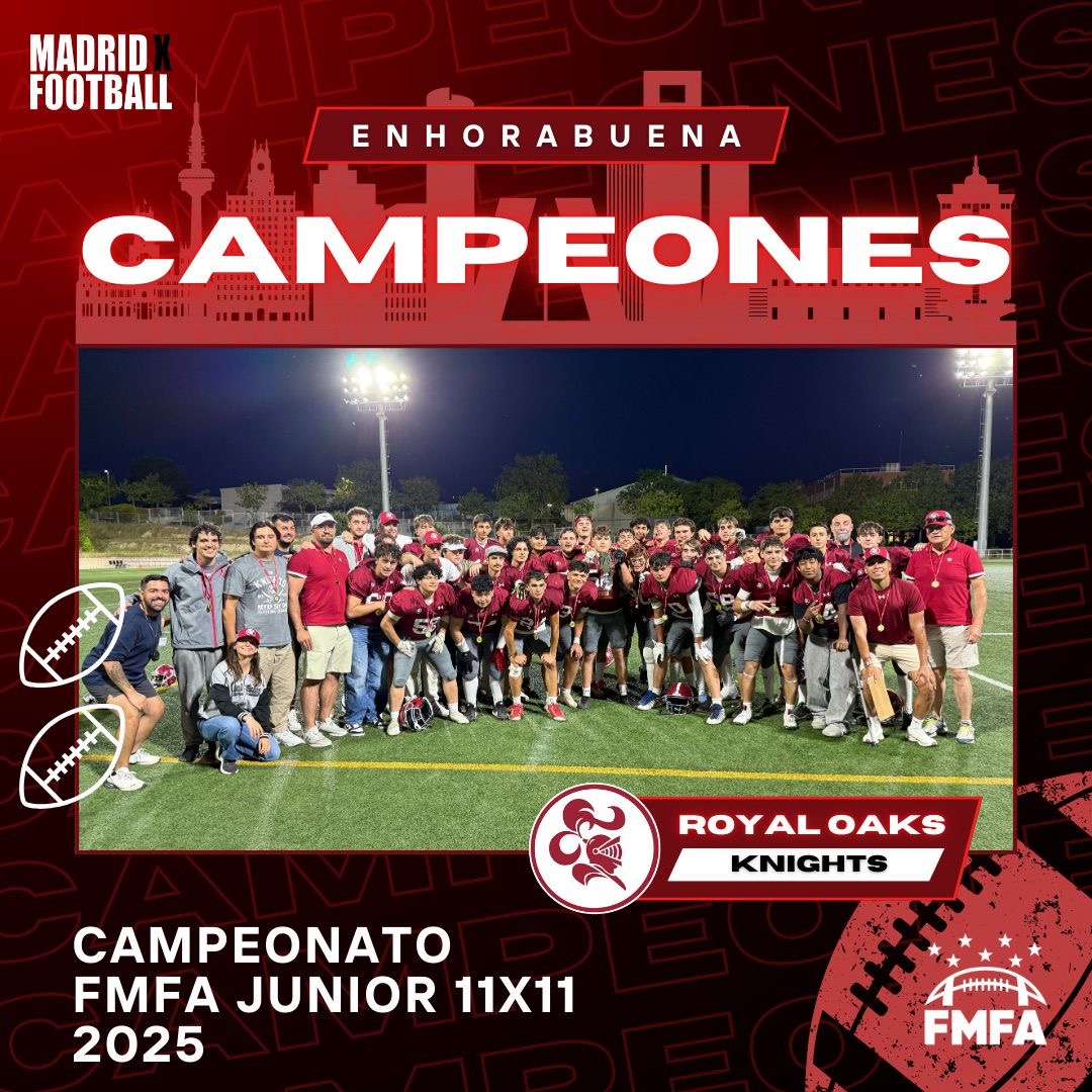 Royal Oaks Knights se coronan campeones de la LMFA U19. 

¡Enhorabuena chicos!