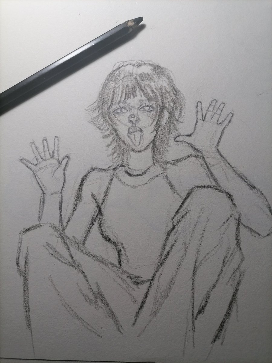 Virenif's tweet photo. I've learned that exaggerating cartoonish zigzag lines makes it more pleasing to the eyes, hands still looks so flat a lil frustrating as usual (hand tips?) https://t.co/FtXnpyLQtm