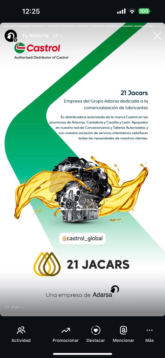 🆕 service | 21Jacars distribuye productos <a href="/Castrol/">Castrol</a> para:

🚘 Automoción
🏍️ Motos
🚤 Marino
🛻 Agrícola

En las comunidades autónomas de 📍 #Asturias #Cantabria y #CastillayLeon

Más info 👉 grupoadarsa.com/aceites-castrol