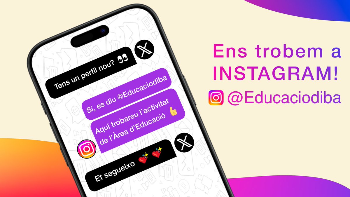 🚀 L’Àrea d’Educació estrena nou perfil a Instagram!

Segueix-nos a  instagram.com/educaciodiba/