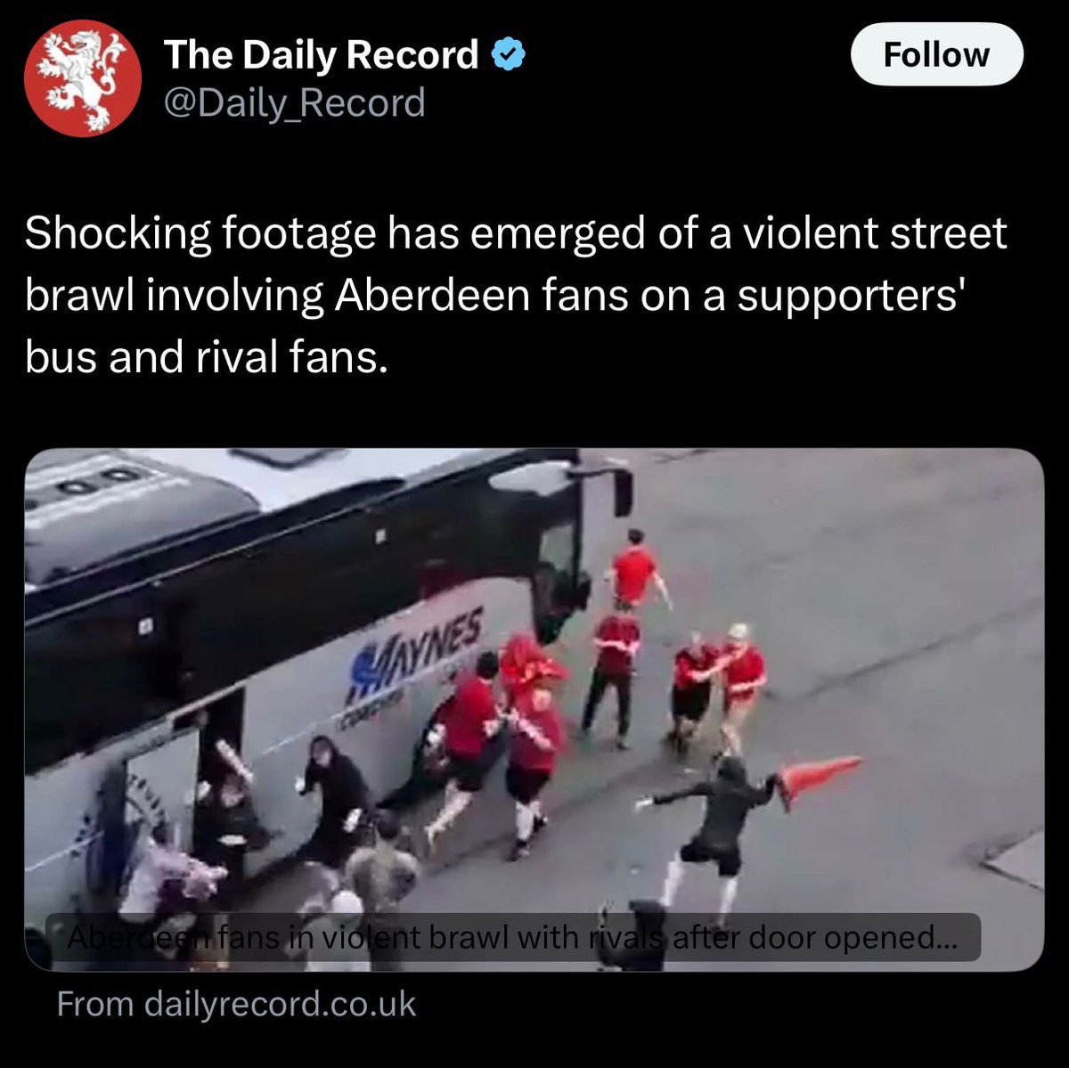Aberdeen fans vs RIVAL fans ... Need anymore proof that this rag is the daily rebel.....