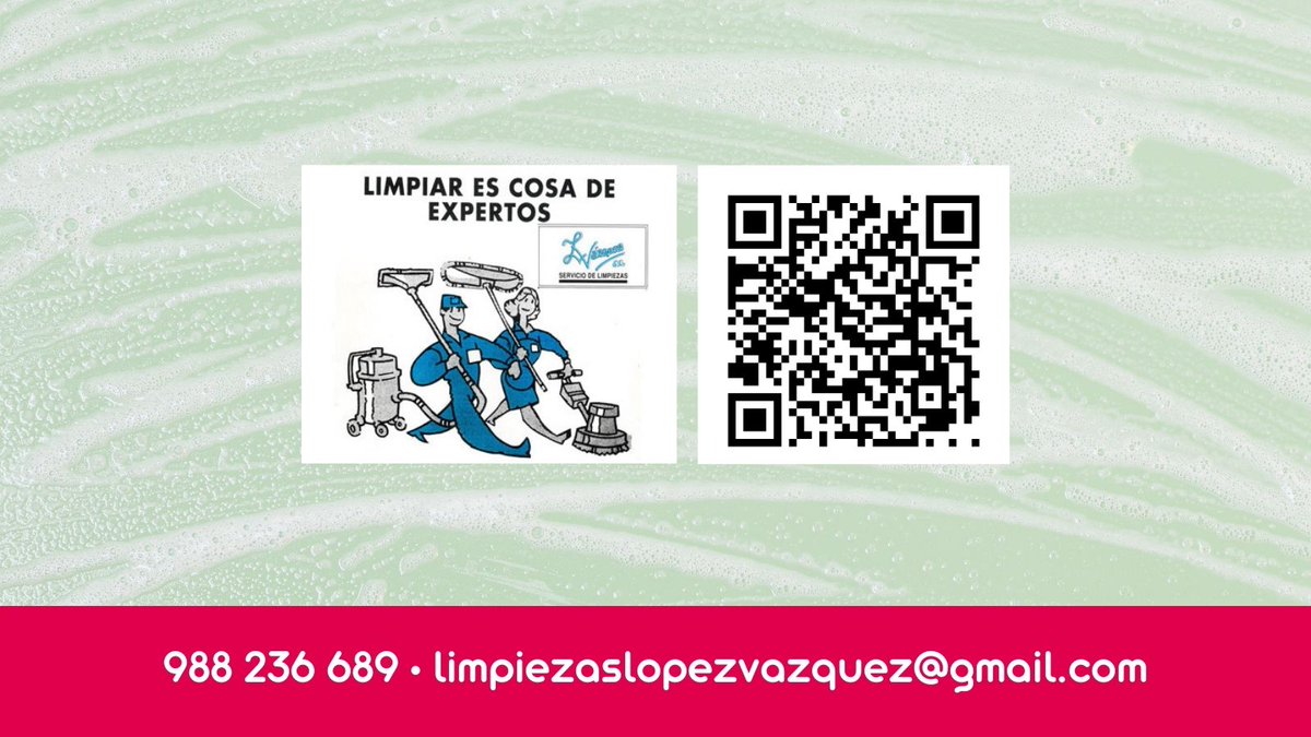 🧹 Limpiezas López Vázquez, especialistas en limpieza de edificios y locales
🏢 ¡Confía en profesionales que cuidan cada detalle!
👉 Descúbrelos en nuestro directorio
#ServiciosDeLimpieza #SanCibrao