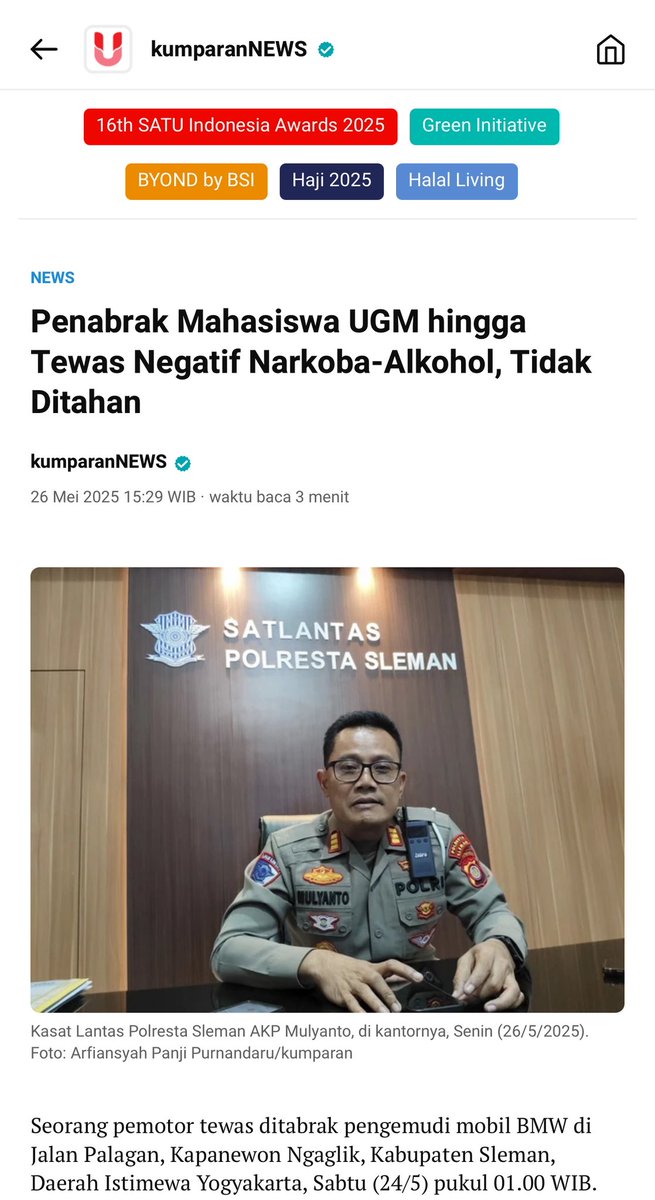 #JUSTICEFORARGO 

Klo ga pake duit g bakal bisa begini, jelas jelas penabrak , klo kalian kere bakal d tahan