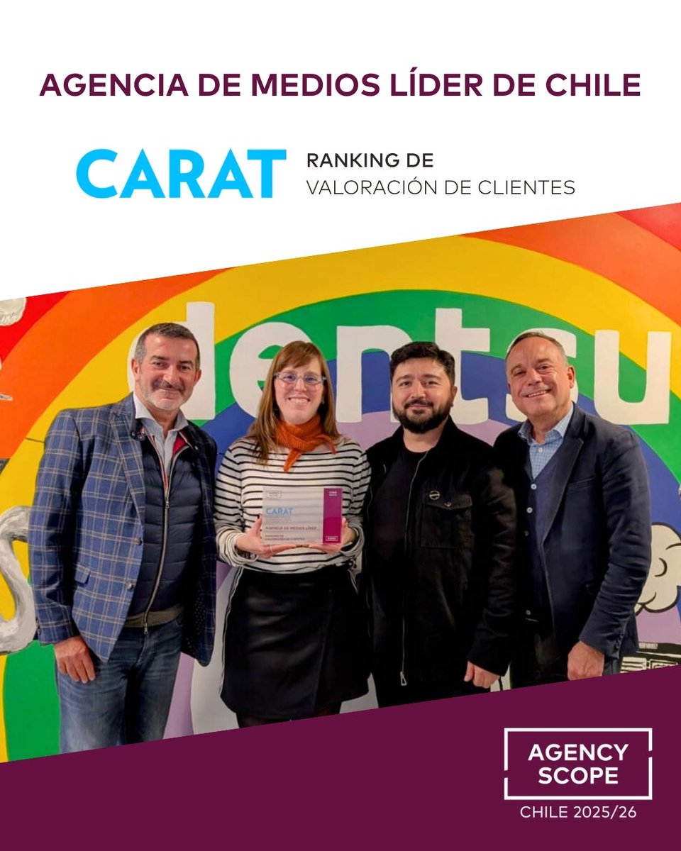 #CARATChile es la agencia de medios líder de Chile en el ranking de opinión de valoración de clientes, de acuerdo al AGENCY SCOPE Chile 2025/26

¡Enhorabuena! 👏🏻

El AGENCY SCOPE Chile es un estudio que analiza las tendencias en las relaciones entre los avisadores y sus agencias