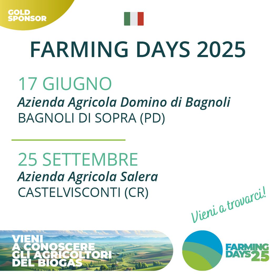 𝗣𝗥𝗢𝗗𝗘𝗩𝗔𝗟 𝗮𝗶 𝗙𝗮𝗿𝗺𝗶𝗻𝗴 𝗗𝗮𝘆𝘀 𝟮𝟬𝟮𝟱

Siamo orgogliosi di annunciare la nostra partecipazione come 𝗚𝗼𝗹𝗱 𝗦𝗽𝗼𝗻𝘀𝗼𝗿 𝗮𝗶 𝗙𝗮𝗿𝗺𝗶𝗻𝗴 𝗗𝗮𝘆𝘀 un evento organizzato dal 𝗖𝗜𝗕 – 𝗖𝗼𝗻𝘀𝗼𝗿𝘇𝗶𝗼 𝗜𝘁𝗮𝗹𝗶𝗮𝗻𝗼 𝗕𝗶𝗼𝗴𝗮𝘀 🌱

#Biogas #Biometano 🌎