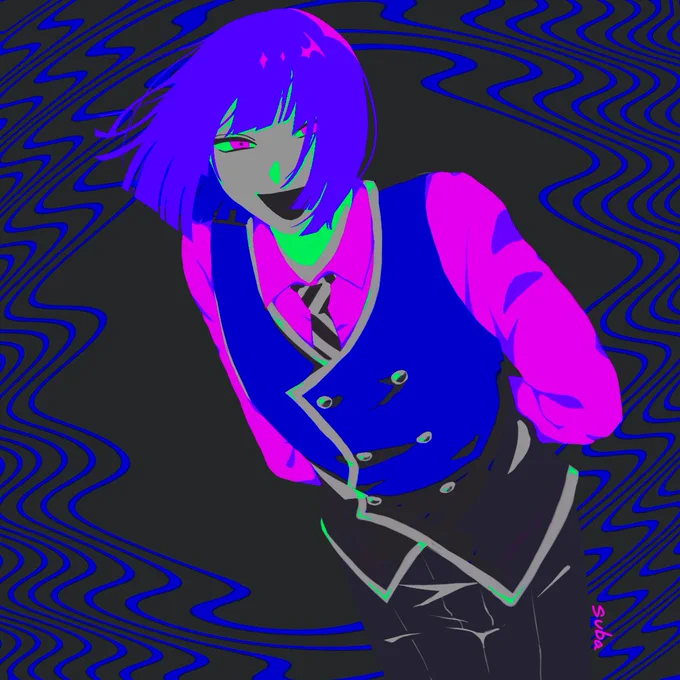 #絵を彩度100にすると超派手より洗脳的になりますね 