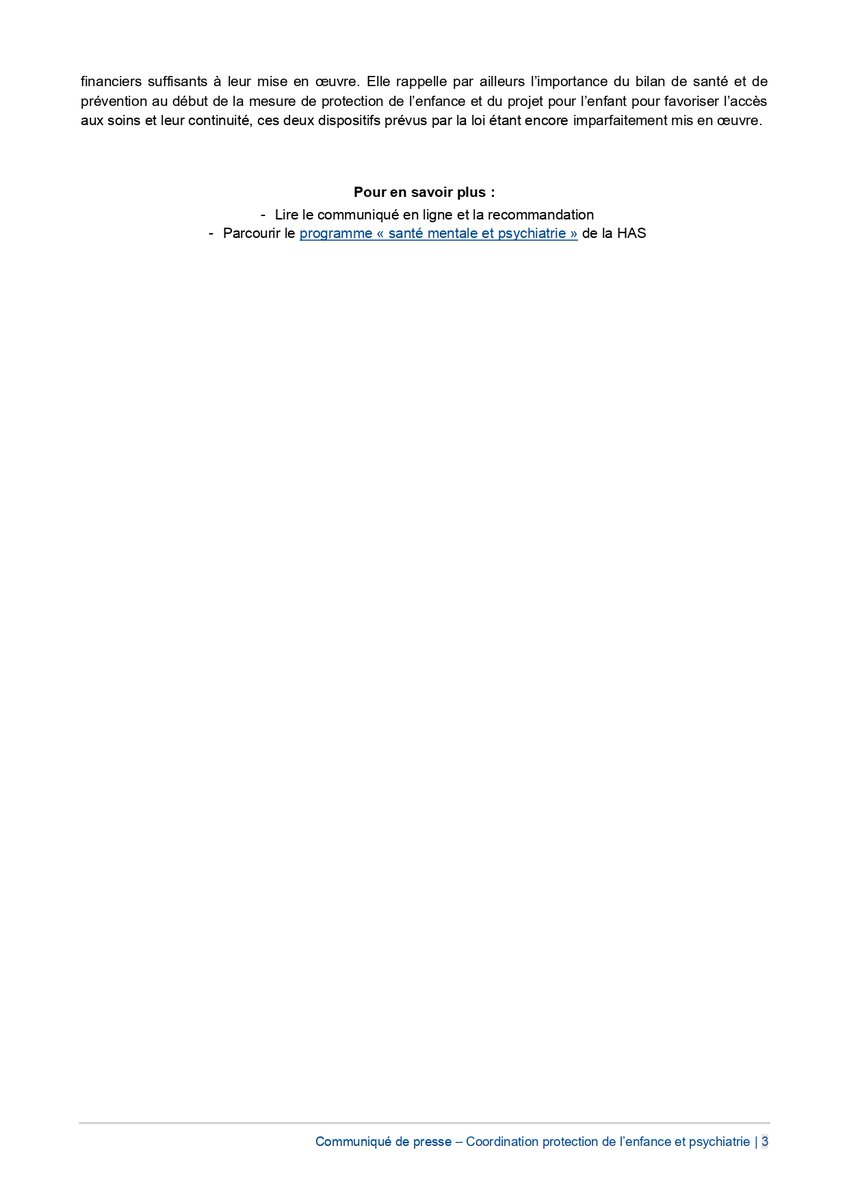 #Communiqué | Comment favoriser la collaboration entre la protection de l’enfance et la psychiatrie de l’enfant et de l’adolescent ?
Les recommandations de la HAS pour les acteurs des deux champs concernés 🔽 has-sante.fr/jcms/p_3607991…