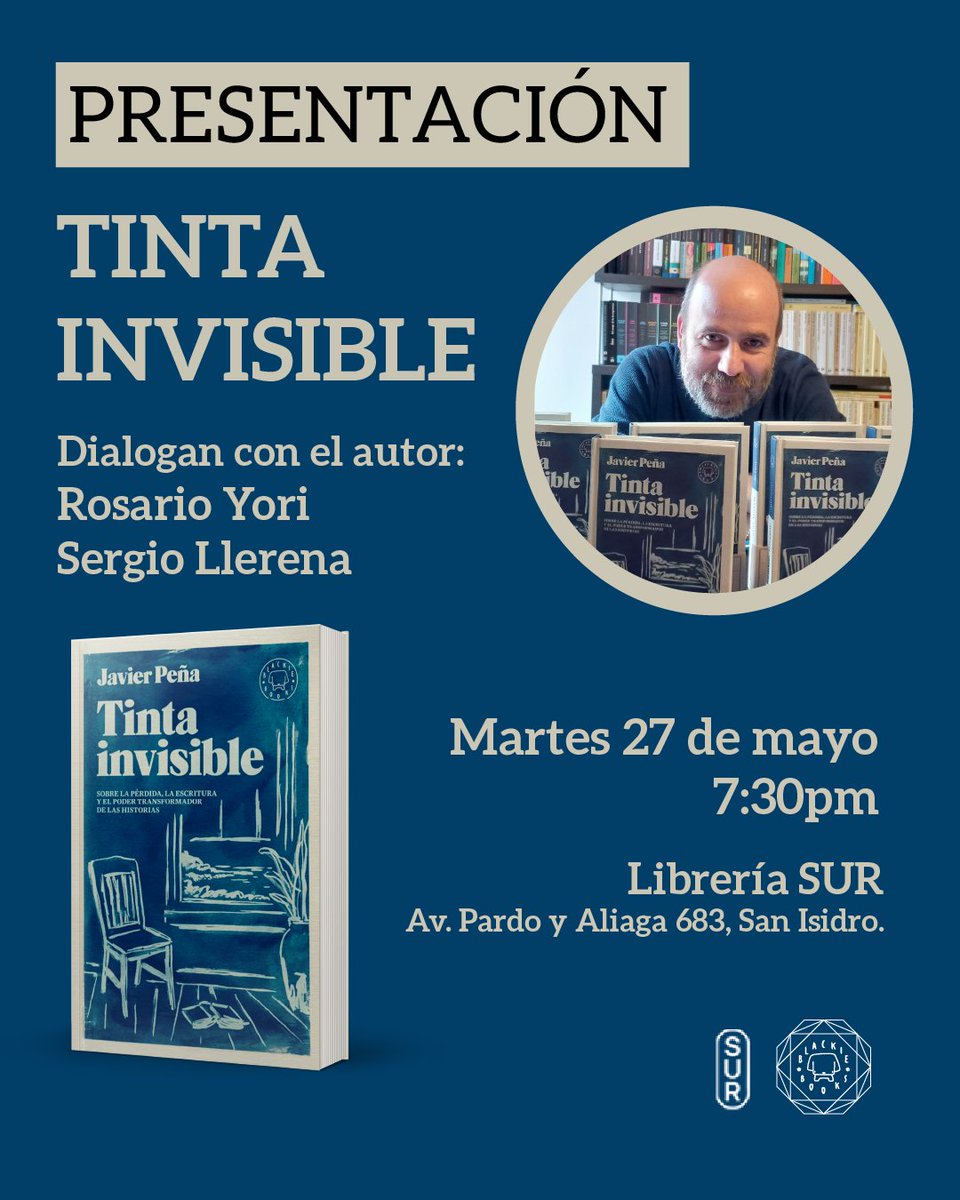 Javier Peña López (@javierpenalopez) on Twitter photo Lima! 🇵🇪 Mañana martes estaré presentando Tinta Invisible en la <a href="/LibreriaSur/">Librería SUR</a>. Ojalá ver por allá a algunos de los muchos oyentes que sé que Grandes Infelices tiene en el Perú! Lima! 🇵🇪 Mañana martes estaré presentando Tinta Invisible en la <a href="/LibreriaSur/">Librería SUR</a>. Ojalá ver por allá a algunos de los muchos oyentes que sé que Grandes Infelices tiene en el Perú!