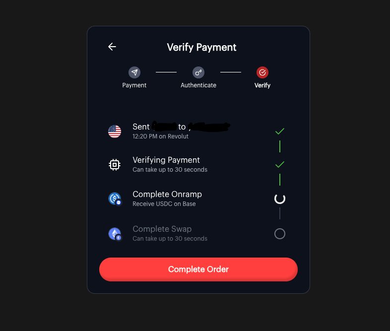 Absolutely magical usage of ZKPs via <a href="/tlsnotary/">TLSNotary</a> to onramp and get ETH on a 🔥🔥PERMISSIONLESS and UNTRUSTED way!🔥🔥

Shoutout to <a href="/zkp2p/">ZKP2P</a> for the incredibly amazing job they've done.
A P2P market that allows onramp on crypto without needing to scan your passport or similar shit.