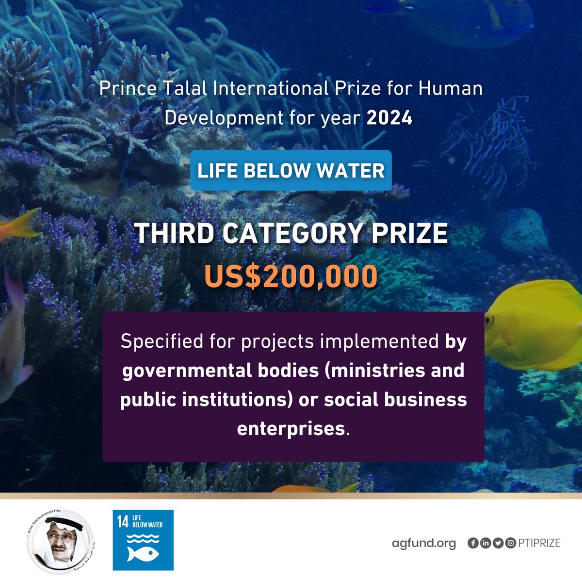 A Prestigious Global Award Honoring Projects in Sustainable Development 🌎✨

The #Prince_Talal_International_Prize for Human Development is awarded annually to outstanding projects that make a tangible impact in advancing the Sustainable Development Goals (#SDGs) and creating