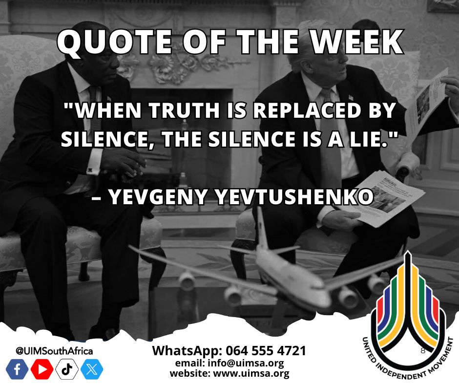 #quoteoftheweek
"When truth is replaced by silence, the silence is a lie."
- Yevgeny Yevtushenko