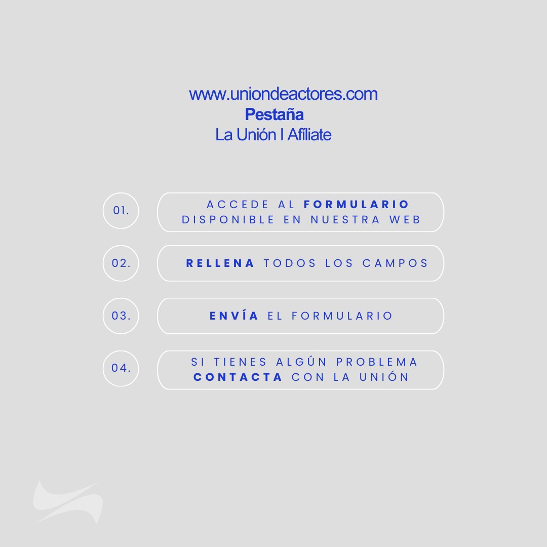 uniondeactores's tweet image. ¿Cómo afiliarme a la Unión?
Si tienes dudas sobre el proceso de afiliación, te explicamos en estos sencillos pasos las condiciones que necesitas para hacerlo.
☎ Ante cualquier duda contacta con la Unión.
