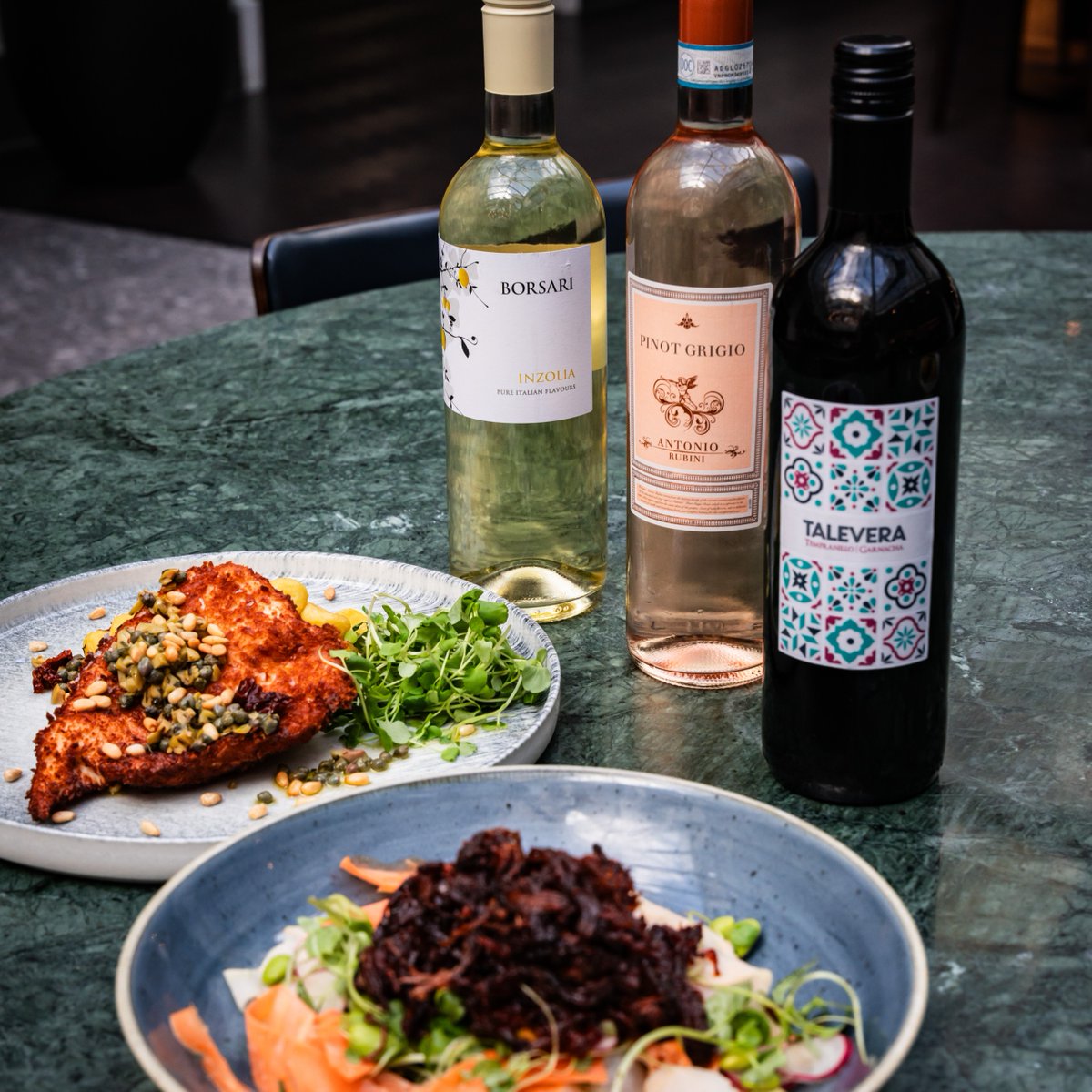 Dinner plans? Sorted. 🍷

Two main courses and a bottle of house wine for just £45. 

Red, white or rosé — the choice (and the cheers) is yours. 😉 

Head to our website to see what’s on the menu. T&amp;Cs apply. 

#DateNightDoneRight #MidweekTreats