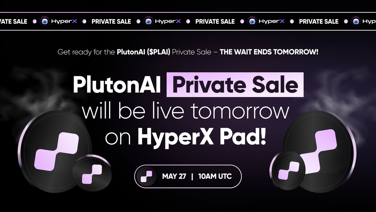 PlutonAI (@plutonaihq) on Twitter photo PlutonAI $PLAI Private Sale will be live May 27, 10AM UTC on HyperX Pad! ๐
Private Sale Link ๐๐ป plai.hyperxpad.com/?ref=bjt5vrq
โ
FCFS โ No Stake โ No Tier
๐ง The Gateway to DeFAI powered by Agents
๐ช Incubated by <a href="/hypergpt/">HyperGPT</a>
PlutonAI is the gateway to DeFAI powered by Agents โ and PlutonAI $PLAI Private Sale will be live May 27, 10AM UTC on HyperX Pad! ๐
Private Sale Link ๐๐ป plai.hyperxpad.com/?ref=bjt5vrq
โ
FCFS โ No Stake โ No Tier
๐ง The Gateway to DeFAI powered by Agents
๐ช Incubated by <a href="/hypergpt/">HyperGPT</a>
PlutonAI is the gateway to DeFAI powered by Agents โ and