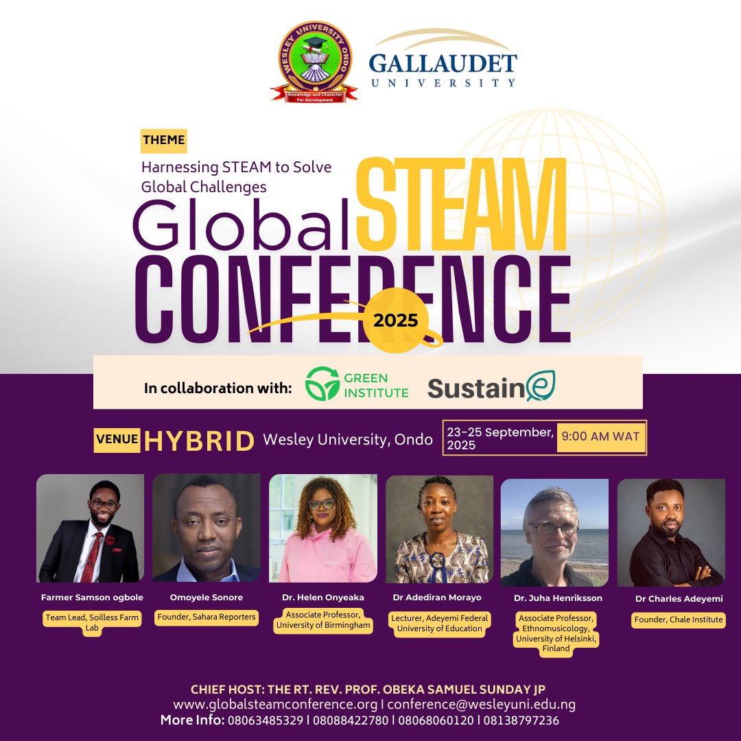 The Green Institute (@thegreenhq) on Twitter photo #STEAM2025 is where the world’s problems meet the solutions. Submit your abstract to #STEAM2025 and join the global conversation.
Visit-greeninstitute.ng/steam2025
#HybridConference #Abstract
<a href="/UCCGH_Official/">University of Cape Coast (UCC)</a> <a href="/Egertonuni/">@egertonuniversity</a> <a href="/MoiUniversity_/">Moi University</a> <a href="/UCT_news/">UCT</a> #STEAM2025 is where the world’s problems meet the solutions. Submit your abstract to #STEAM2025 and join the global conversation.
Visit-greeninstitute.ng/steam2025
#HybridConference #Abstract
<a href="/UCCGH_Official/">University of Cape Coast (UCC)</a> <a href="/Egertonuni/">@egertonuniversity</a> <a href="/MoiUniversity_/">Moi University</a> <a href="/UCT_news/">UCT</a>