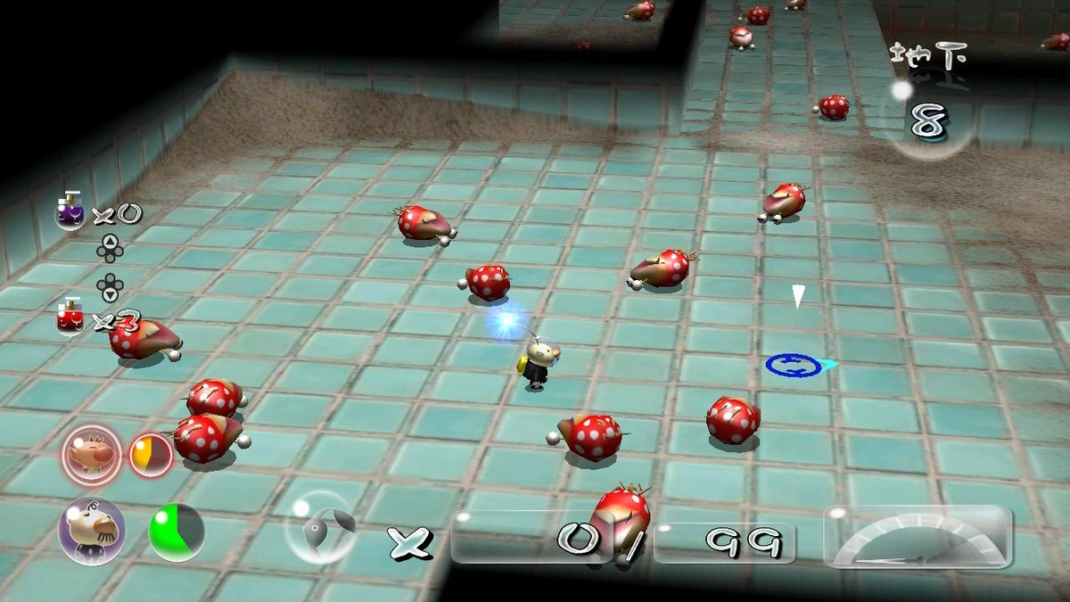 Laurelomote's tweet image. Q.ピクミン2ってどういうゲーム？
A.割と軽率にこういう地獄絵図が撮れるゲーム
#Pikmin2 #ピクミン2 #NintendoSwitch #NSEasyConnect