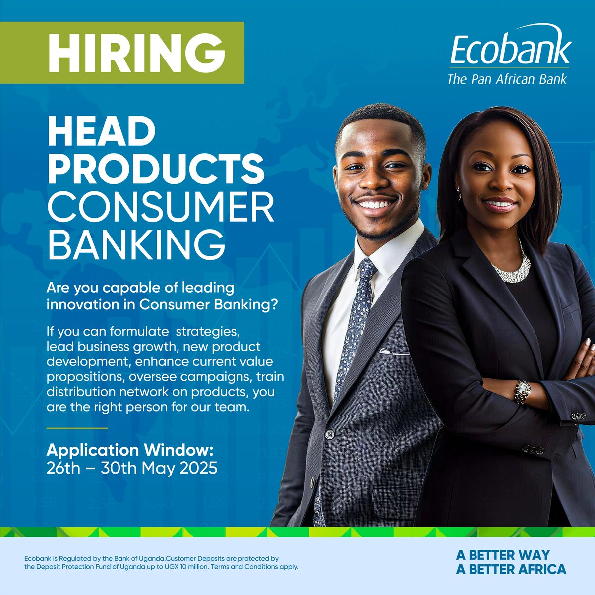 We are looking for a dynamic professional to lead our Consumer Banking product strategy. The ideal candidate should have a strong background in product development and a passion for delivering customer focused solutions.

Interested candidates can apply here:
