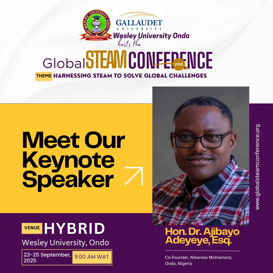 The Green Institute (@thegreenhq) on Twitter photo Hon. Dr. Ajibayo Adeyeye, Esq. — Co-founder of Nibanola Motherland. A passionate voice for sustainability and innovation. One of our distinguished keynote speakers at #STEAM2025
Register-greeninstitute.ng/steam2025
<a href="/UN/">United Nations</a> <a href="/FUNAABNigeria/">FUNAAB Nigeria</a> <a href="/WitsUniversity/">Wits University</a> Hon. Dr. Ajibayo Adeyeye, Esq. — Co-founder of Nibanola Motherland. A passionate voice for sustainability and innovation. One of our distinguished keynote speakers at #STEAM2025
Register-greeninstitute.ng/steam2025
<a href="/UN/">United Nations</a> <a href="/FUNAABNigeria/">FUNAAB Nigeria</a> <a href="/WitsUniversity/">Wits University</a>