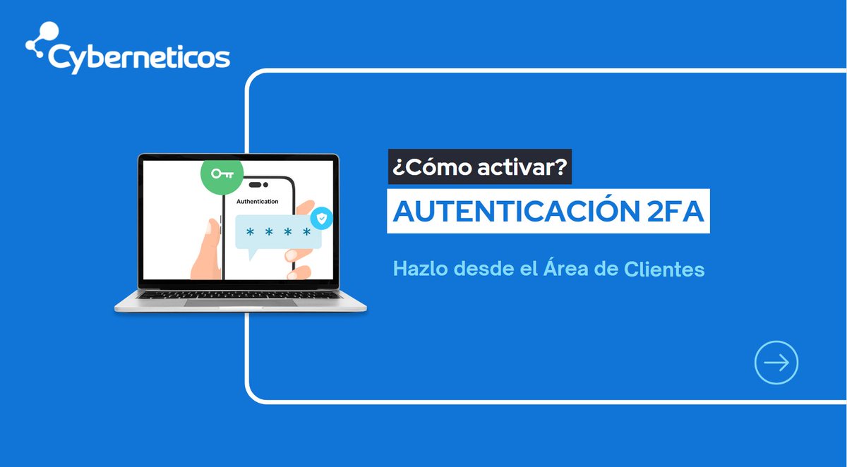 cyberneticos's tweet photo. 🔐 La seguridad de tu cuenta es clave. Activa hoy mismo el doble factor de autenticación (2FA) en tu área de clientes de Cyberneticos para proteger tus datos y cumplir con normativas como ENS y NIS2.

🚀 No esperes a que sea obligatorio.

Guía paso a paso 👉 https://t.co/IUvdZUpcJf

🎥 Tutorial vídeo 👉 https://t.co/Wz49jj6yPu

#Ciberseguridad #2FA #HostingSeguro #ENS #NIS2 #Cyberneticos