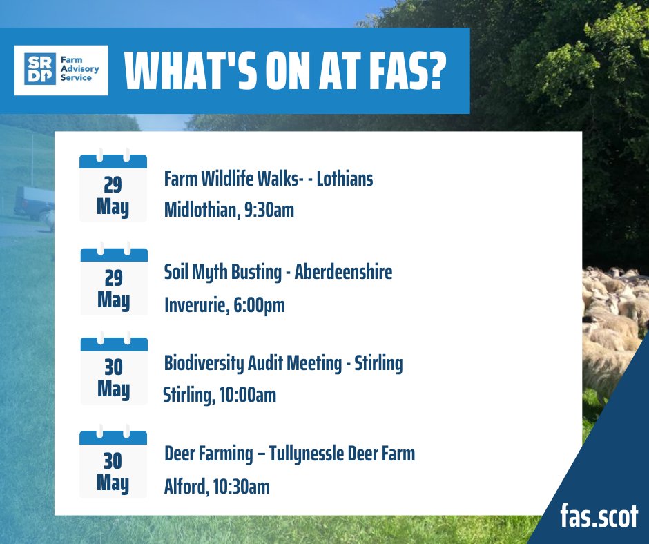 What's on at FAS? We are busy with all kinds of events this week. We still have some spaces left on our events below so please book on now to avoid disappointment! More info at fas.scot/events ⬇️