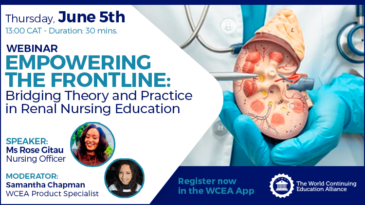 🎓 Empower nursing students to prevent kidney disease! Join our 30-min webinar: "Empowering the Frontline" 🗓️ 5th June | 🕐 13:00 CAT
Speaker: Ms. Rose Gitau
Real-life cases + new educational tool 🔍👩‍
#RenalNursing #NursingEducation #Webinar⚕️